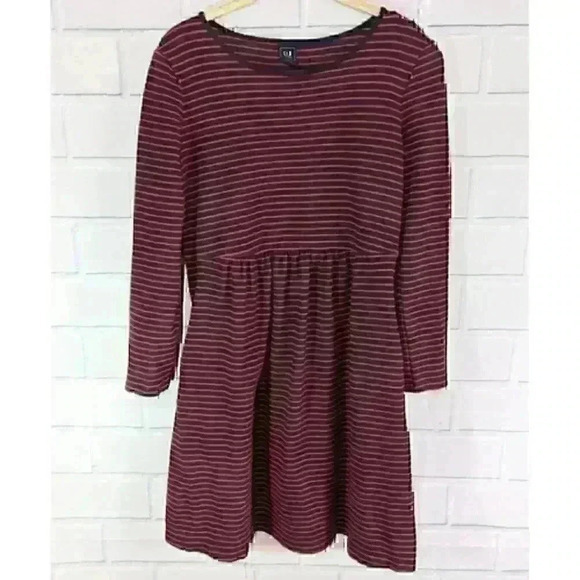 GAP Maternity Navy/Red Striped Knit Dress - Picture 1 of 4